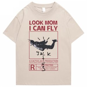 T-shirt Travis Scott Look Mom I can Fly – Natural T-shirt Travis Scott Look Mom I can Fly – Natural