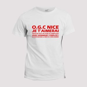 T-shirt chant supporter O.G.C Nice  À tes cotés je combattrai T-shirt chant supporter O.G.C Nice  À tes cotés je combattrai