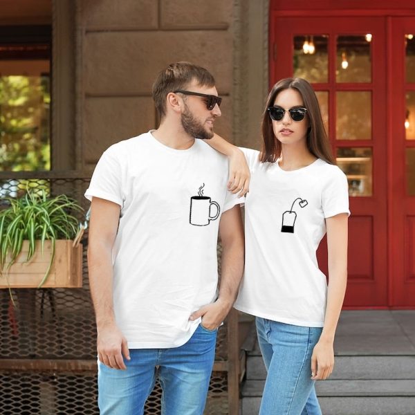 T-shirt couple sachet de the + tasse