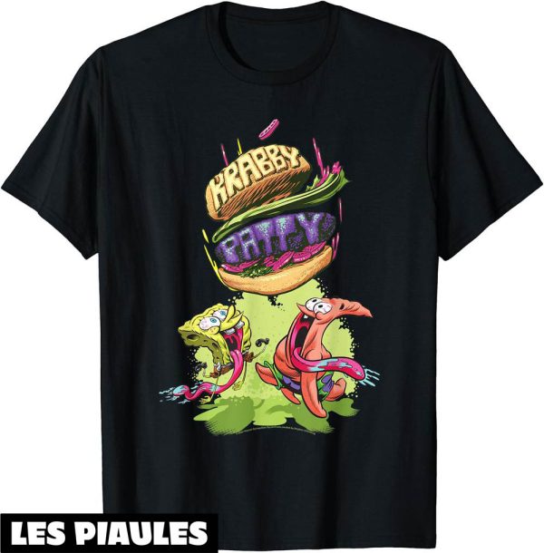 Bob L’eponge T-Shirt Squarepants Krabby Patty From The Sky