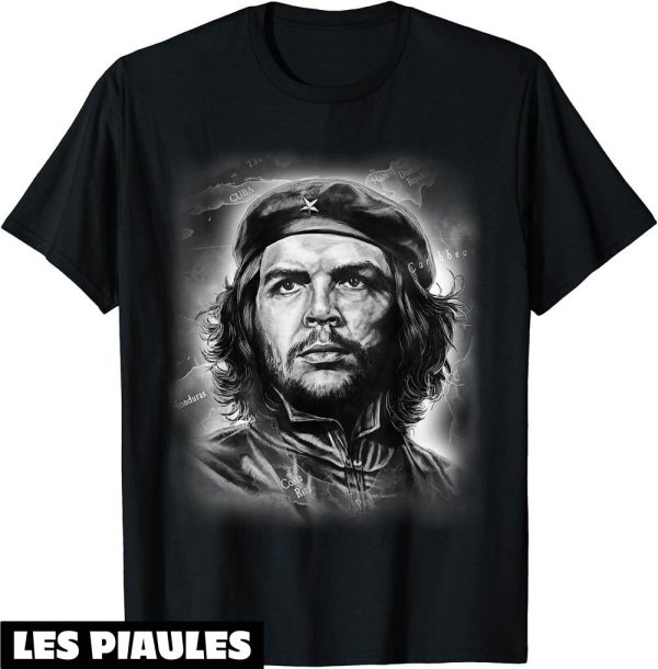 Che Guevara T-Shirt Portrait Avec Carte De La Revolution