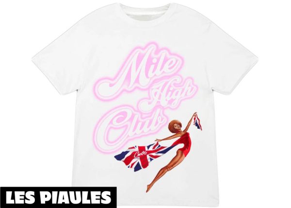 Corteiz T-Shirt Mile High Club Mots Roses Avec Un Danseur