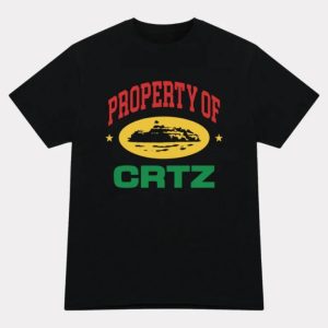 Corteiz T-Shirt Property Of CRTZ Grand Logo Jaune Classique
