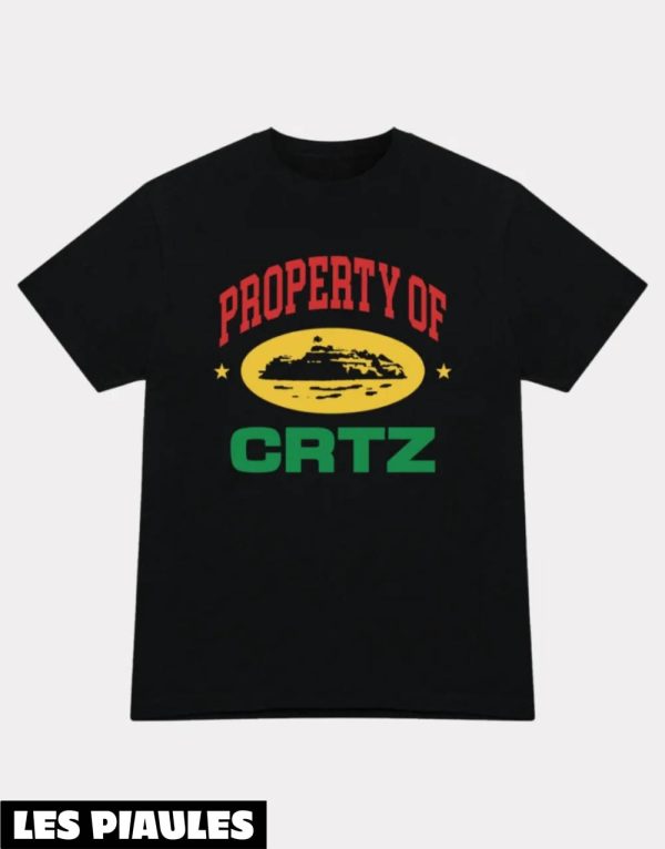 Corteiz T-Shirt Property Of CRTZ Grand Logo Jaune Classique