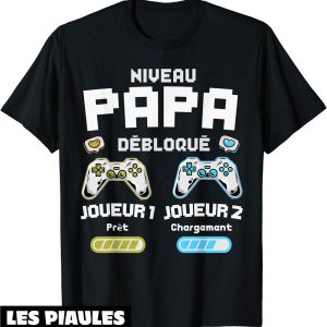 Futur Papa T-Shirt Niveau Papa Debloque Futur Pere