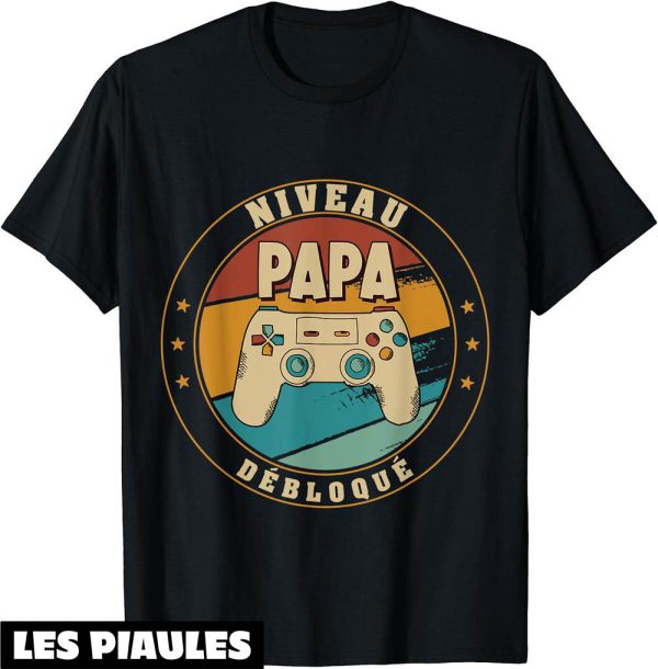 Futur Papa T-Shirt Nouveau Parents Humour Gamer Tee