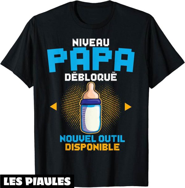 Futur Papa T-Shirt Pere Annonce Grossesse Gamer Tee
