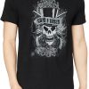 Guns N Roses T-Shirt Faded Skull Vintage Band Classic Tee