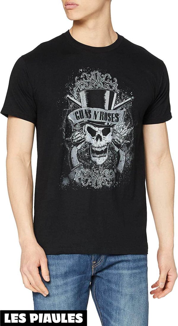 Guns N Roses T-Shirt Faded Skull Vintage Band Classic Tee
