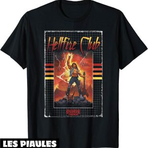 Hellfire Club T-Shirt Stranger Things 4 Eddie Munson Guitar Hellfire Club T-Shirt Stranger Things 4 Eddie Munson Guitar