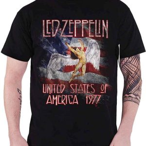 Led Zeppelin T-Shirt Generique Stars N Stripes USA 77 Logo Led Zeppelin T-Shirt Generique Stars N Stripes USA 77 Logo