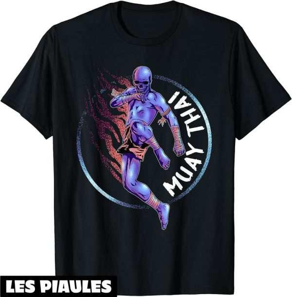 Muay Thai T-Shirt Squelette Arts Martiaux De Combat