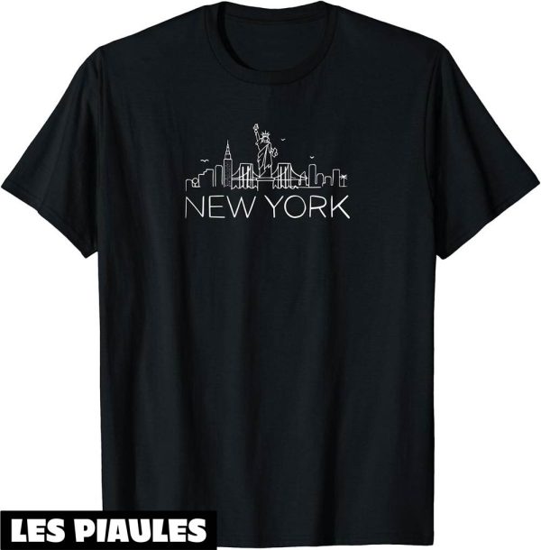 New York T-Shirt Batiments De La Statue De La Liberte