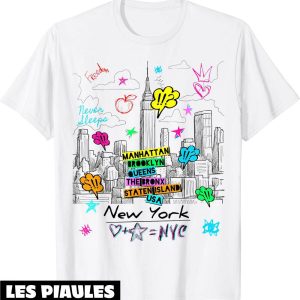 New York T-Shirt Cool Colorful NYC 5 Avenues Graffiti New York T-Shirt Cool Colorful NYC 5 Avenues Graffiti