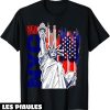 New York T-Shirt Statue De La Liberte Avec Drapeau USA