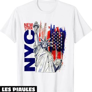New York T-Shirt Statue De La Liberte Avec Drapeau USA Tee New York T-Shirt Statue De La Liberte Avec Drapeau USA Tee