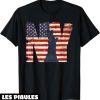 New York T-Shirt Vintage New York City With USA Flag Tee
