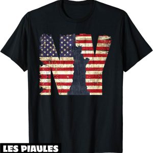 New York T-Shirt Vintage New York City With USA Flag Tee New York T-Shirt Vintage New York City With USA Flag Tee