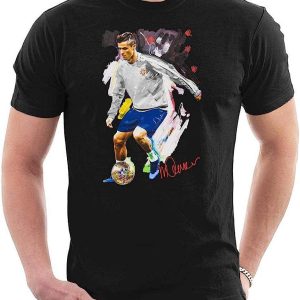 Ronaldo T-Shirt Cristiano Dribbling A Football Portrait Ronaldo T-Shirt Cristiano Dribbling A Football Portrait