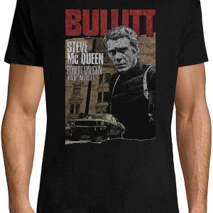 Steve McQueen T-Shirt Action Movie Poster 80’s Car Chase