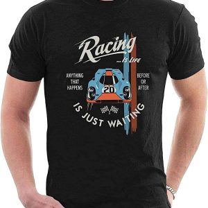 Steve McQueen T-Shirt Racing Is Life Lee Mans Porche D15