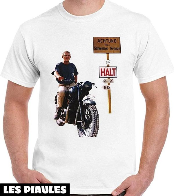 Steve McQueen T-Shirt The Great Escape Retro Old Movie