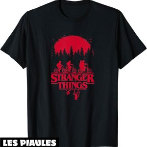 Stranger Things T-Shirt Group Shot Bike Ride Upside Down Stranger Things T-Shirt Group Shot Bike Ride Upside Down
