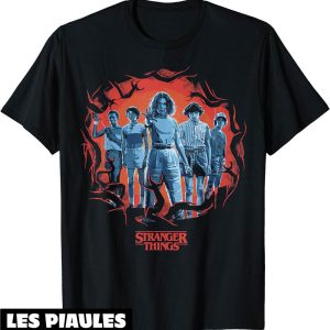 Stranger Things T-Shirt Group Shot Demogorgon Framed Stranger Things T-Shirt Group Shot Demogorgon Framed