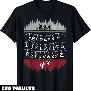 Stranger Things T-Shirt Netflix Alphabet Lights Serie Stranger Things T-Shirt Netflix Alphabet Lights Serie