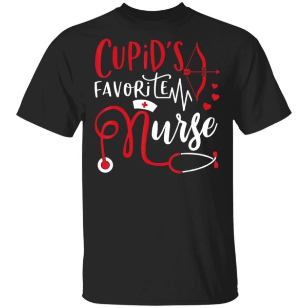 Cupid’s Favorite Nurse Funny Valentines Day Nursing Shirt Sweatshirt Hoodie Long Sleeve Tank