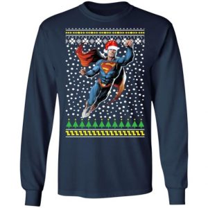 DC Comic Superman Santa Hat Ugly Christmas Sweatshirt Shirt Sweatshirt Hoodie Long Sleeve Tank TEERESS 3