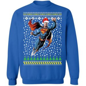 DC Comic Superman Santa Hat Ugly Christmas Sweatshirt Shirt Sweatshirt Hoodie Long Sleeve Tank TEERESS 4
