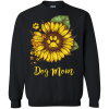 Dog Mom Paw Sunflower Shirt Sweatshirt Hoodie Long Sleeve Tank