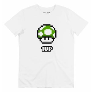 T-shirt 1UP Vert – Tee-shirt Champignon Vert Mario World  Grafitee