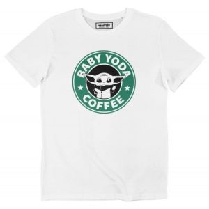 T-shirt Baby Yoda Coffee – Logo Starbucks et Star Wars