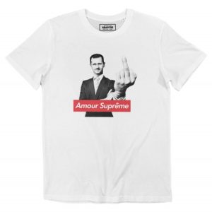 T-shirt Bachar el-Assad – Blanc  Gris Chine