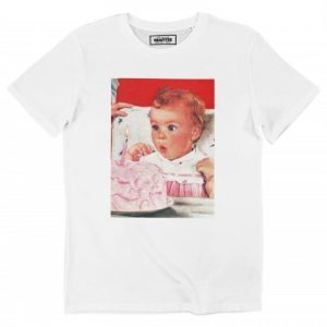 T-shirt Bebe Vintage – Bougie et Gateau d’Anniversaire