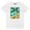 T-shirt Beach – Plage Palmier et Requin Style Cartoon