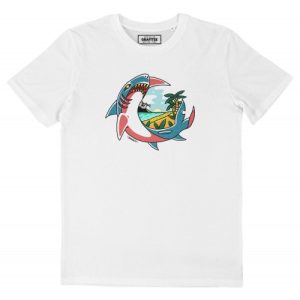 T-shirt Beach Shark – Tshirt Requin & Sable Fin