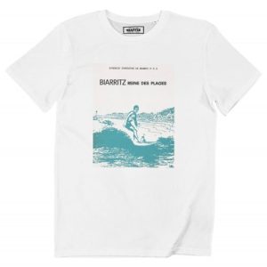 T-shirt Biarritz Reine des Plages – Affiche Vintage Surf