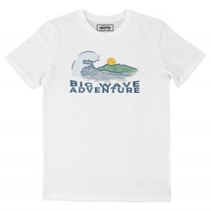 T-shirt Big Wave Adventure – Illustration mer et montagne