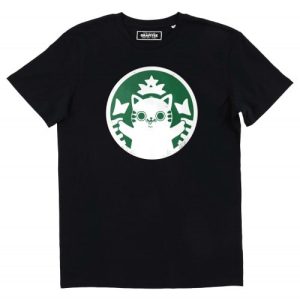 T-shirt Catbucks – Logo Detourne Starbucks Avec un Chat