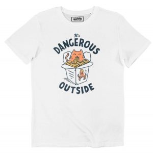 T-shirt Dangerous Outside �T-shirt mignon avec chat