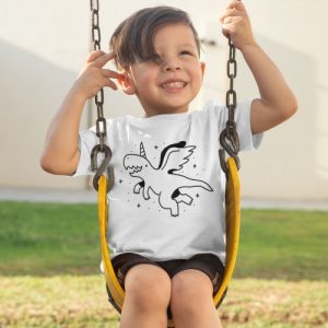 T-shirt Dinosaure Licorne – T-rex Aile a Corne