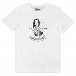 T-shirt Don’t tell me to smile – Tshirt Fille Tatouee