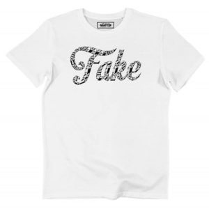 T-shirt Fake – Typographie sur le mot Fake