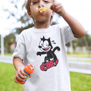 T-shirt Felix Flex – Chat Felix en Skateboard