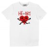 T-shirt He-Art – Bonhomme Forme Coeur et Tete de Mort