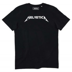 T-shirt Helvetica – Parodie Police d’Ecriture Logo Metallica