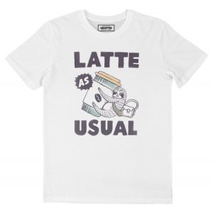 T-shirt Latte As Usual  Pour les Accros au Cafe